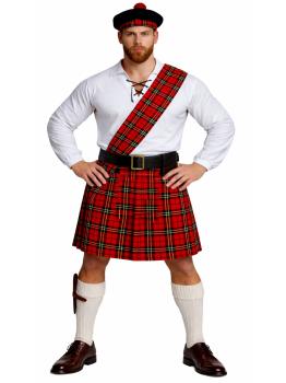 Disfraz Escocés Adulto Completo con Kilt y Gorro
