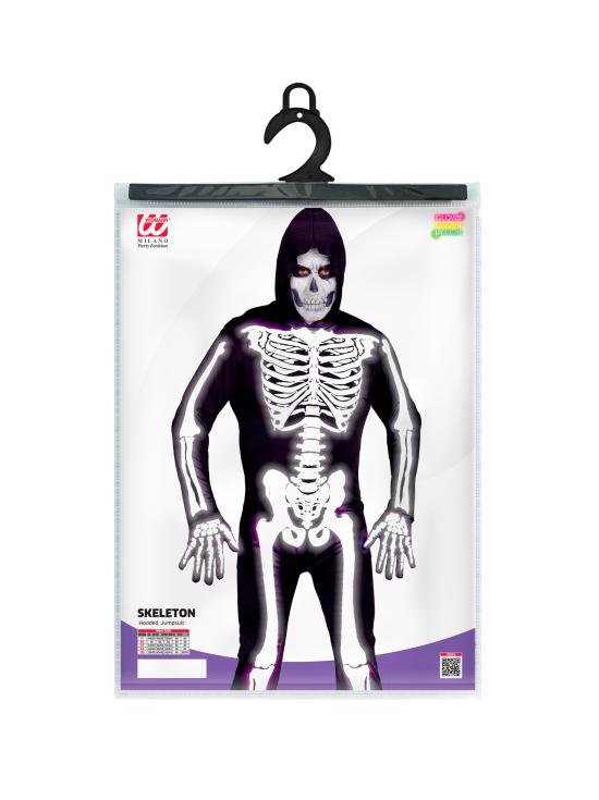 Disfraz de Esqueleto con Capucha para Adulto – Clásico de Halloween