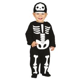 Disfraz de esqueleto con capucha para bebé