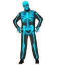 Disfraz de Esqueleto "Fast Costume" – Adulto Fluorescente Azul