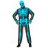 Disfraz de Esqueleto "Fast Costume" – Adulto Fluorescente Azul