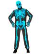 Disfraz de Esqueleto "Fast Costume" – Adulto Fluorescente Azul