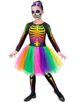 Disfraz de Esqueleto Multicolor niñas