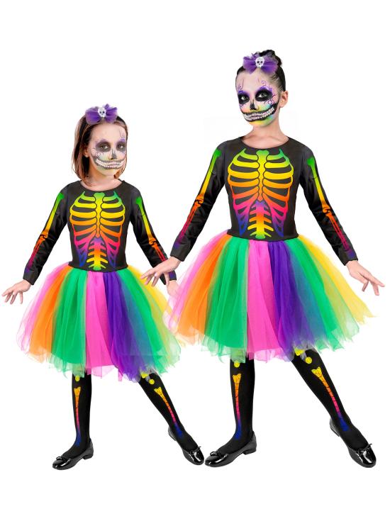 Disfraz de Esqueleto Multicolor niñas