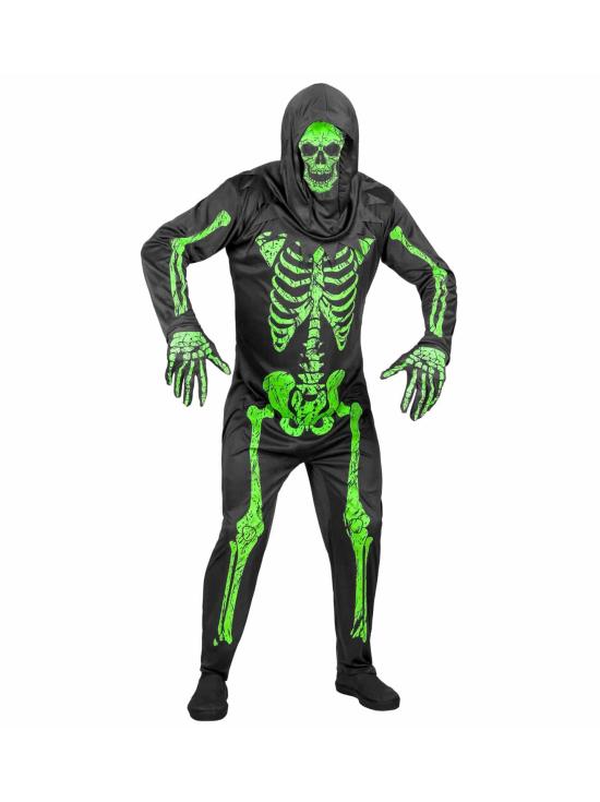 Disfraz  Esqueleto Verde Fluorescente talla adulto