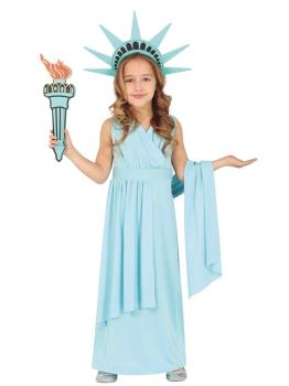 Disfraz de Estatua de la Libertad para Niña – Traje Infantil de Monumento Histórico
