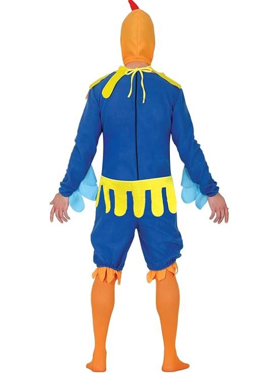 Disfraz de Gallo Azul para Hombre adulto – Capucha, Cinturón y Mono