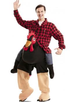 Disfraz de Gallo Exhibicionista a hombros para adulto