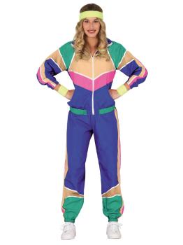 Disfraz de gimnasta de los 80 de colores para mujer