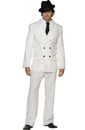Disfraz de Gángster Traje Blanco  hombre