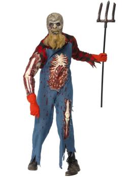 Disfraz de granjero zombie para hombre