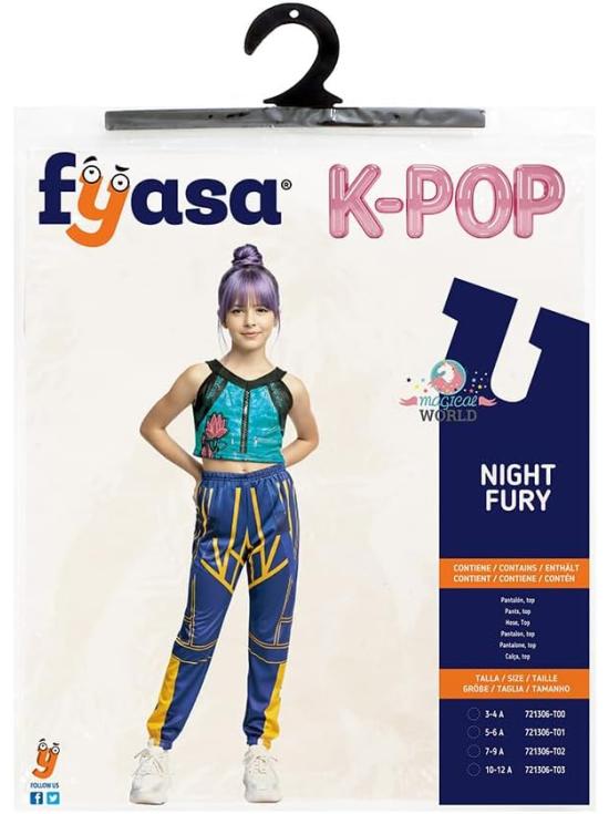 Disfraz de Guerrera K-Pop Zoey Huntrix para niña