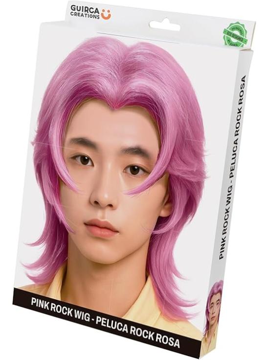 Disfraz de Guerrera K-Pop Peluca Rosa Romance