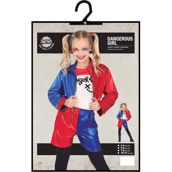 Disfraz de Harley Quinn para niña – Chaqueta, Pantalón y Camiseta