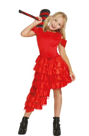 Disfraz de Harley Quinn™ SQ2 Rojo para niña