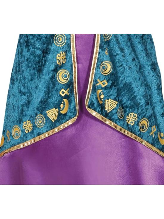 Disfraz de Hermana Bruja Mágica para Niña – Vestido Lila y Turquesa