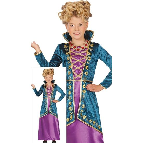 Disfraz de Hermana Bruja Mágica para Niña – Vestido Lila y Turquesa