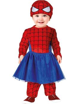 Disfraz de Heroína para Bebé - Mono de Bebé Araña Roja y Azul con Tutú y Máscara de Superhéroe