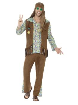 Disfraz de Hippie años 60 multicolor adulto
