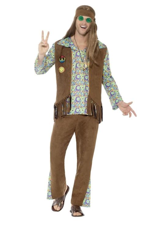 Disfraz de Hippie años 60 multicolor adulto