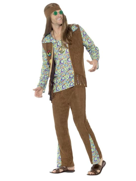 Disfraz de Hippie años 60 multicolor adulto