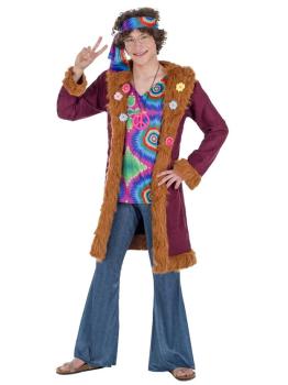 Disfraz de Hippie con Abrigo para Adulto