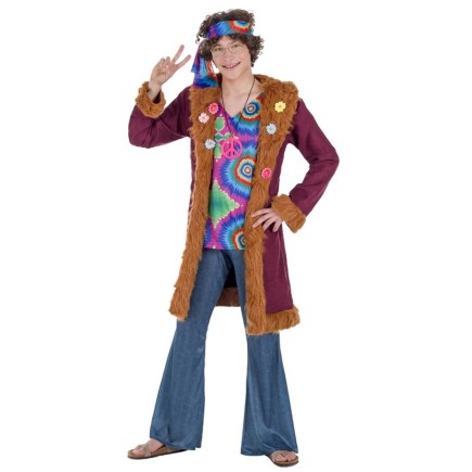 Disfraz de Hippie con Abrigo para Adulto