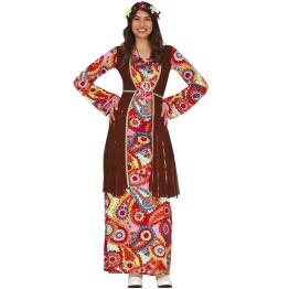 Disfraz de Hippie con Vestido Largo para Mujer **