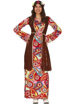 Disfraz de Hippie con Vestido Largo para Mujer **