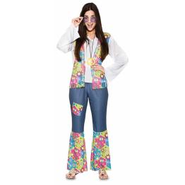 Disfraz de Hippie Flores chica