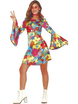 Disfraz de Hippie Multi Flower para Adulta