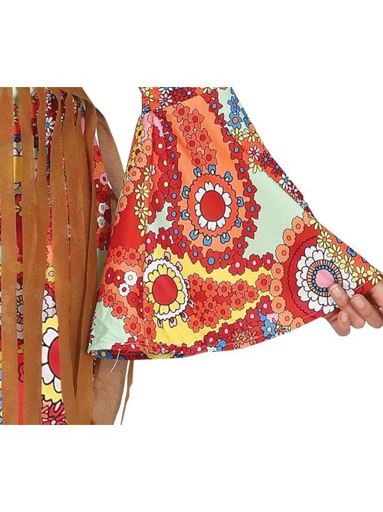 Disfraz de hippie multicolor mujer **