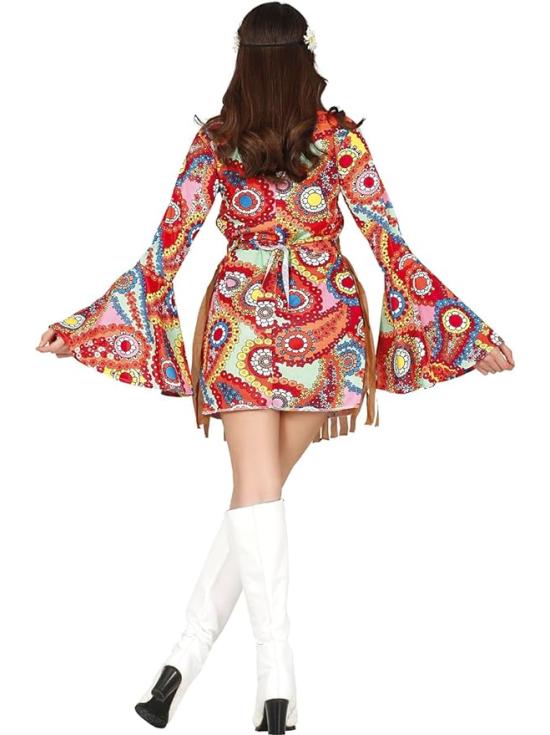 Disfraz de hippie multicolor mujer **