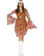 Disfraz de hippie multicolor mujer **