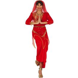 Disfraz de India Bollywood Rojo para Mujer