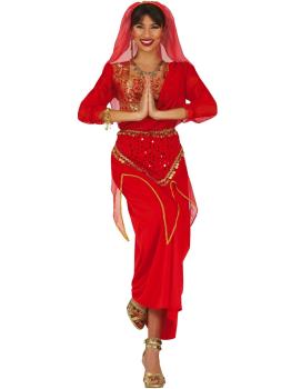 Disfraz de India Bollywood Rojo para Mujer