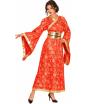 Disfraz de Kimono Japonés Rojo y Dorado para Mujer