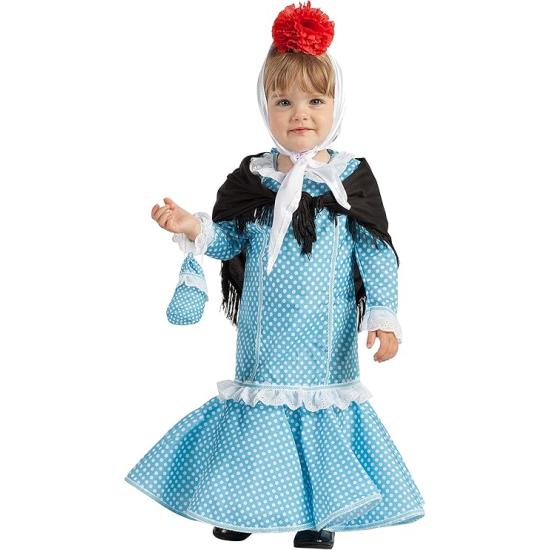 Disfraz de Madrileña Chulapa Azul Disfraz de Madrileña Chulapa Azul