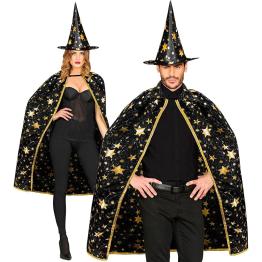 Disfraz de Mago para adulto, capa (85 cm) con sombrero 2 SURTIDOS