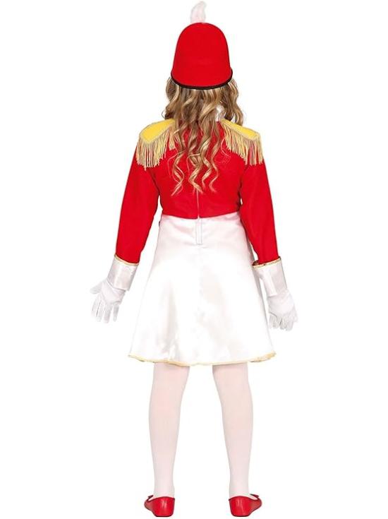 Disfraz de Majorette Niña - Atuendo Infantil Rojo, Blanco y Dorado para Niñas