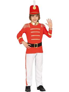 Disfraz de Majorette para Niño Rojo, Blanco y Dorado