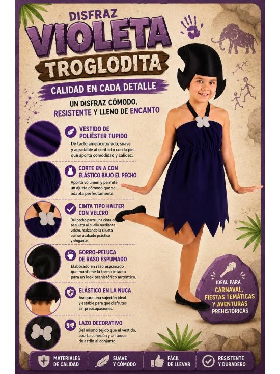 Disfraz de Betty Picapiedra para niña | DisfracesTuyYo