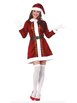 Disfraz de Mamá Noel granate para mujer