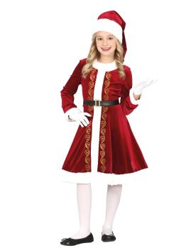 Disfraz de Mamá Noel Luxe para Niña