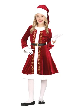Disfraz de Mamá Noel Luxe para Niña