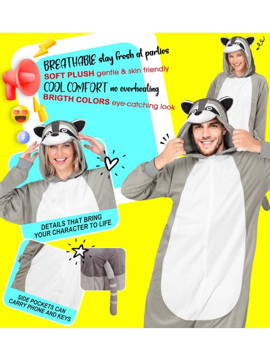 🦝 Disfraz de Mapache Adulto Unisex