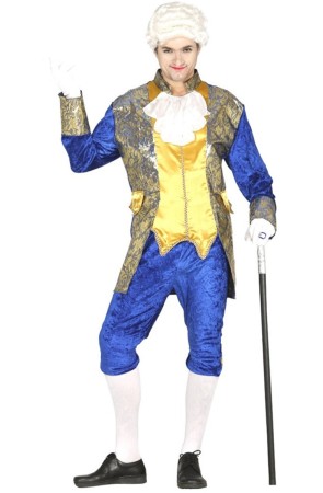 Disfraz de marqués azul hombre