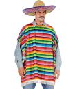 Disfraz de Mexicano para Hombre con Poncho Multicolor y Sombrero