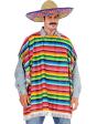 Disfraz de Mexicano para Hombre con Poncho Multicolor y Sombrero