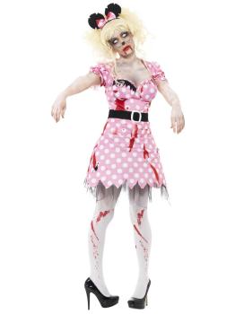 Disfraz de Minnie zombi para chica